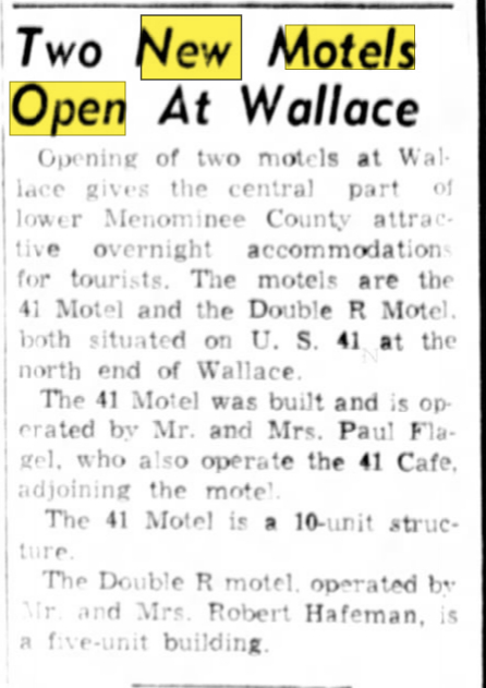 Double R Motel - Aug 28 1957 Article (newer photo)